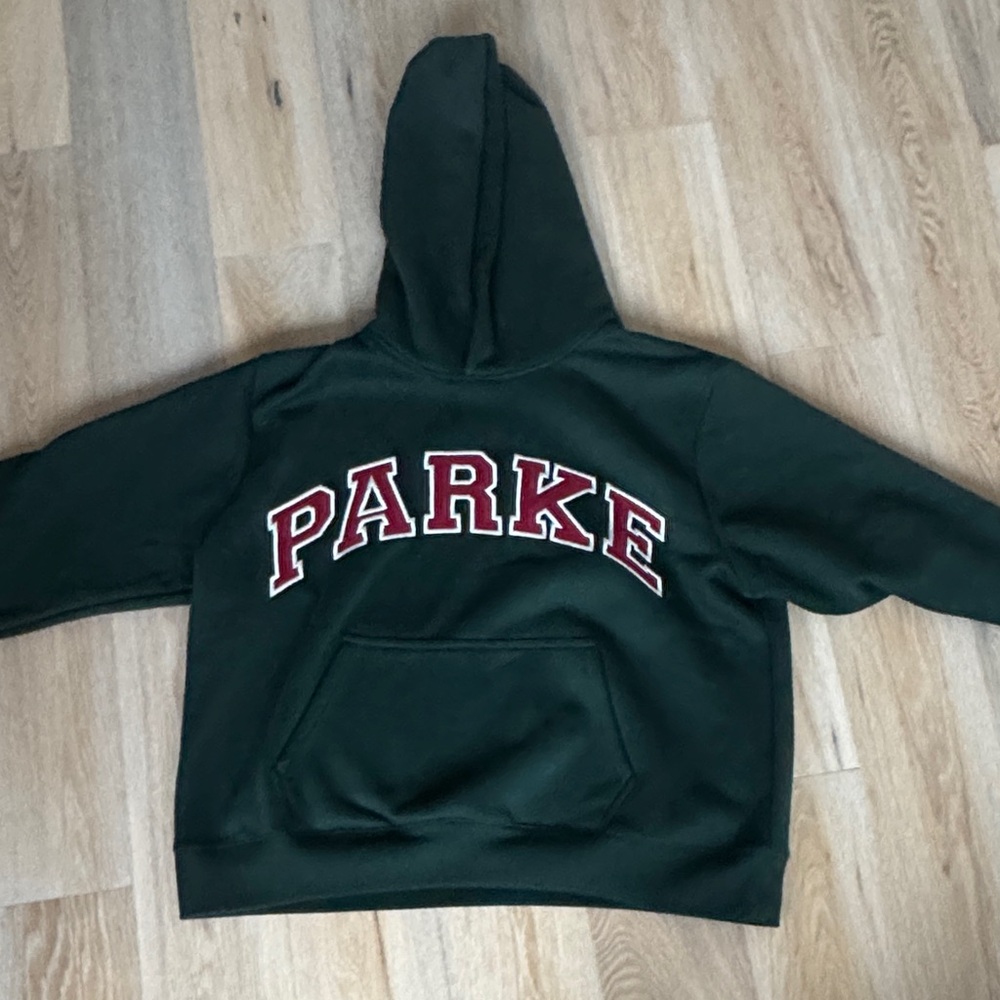 PARKE fleece green hoodie